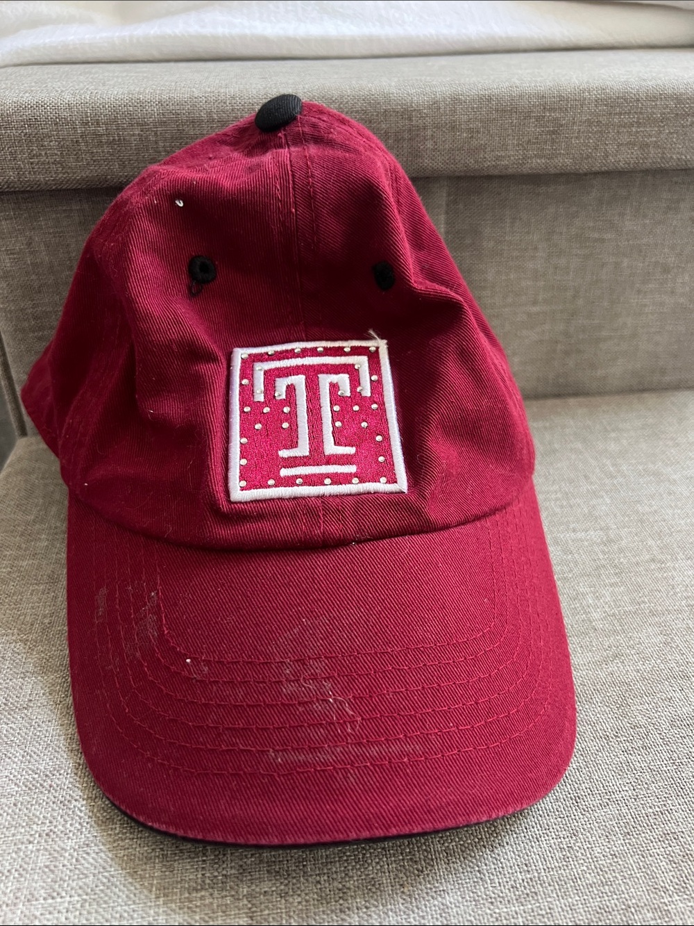 Top of the World Temple University  Maroon Temple Logo Baseball Cap